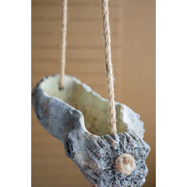 A&B Home Group Inc. - Wholesale Hanging Planter - 12.5x5.5x3.5" Cement Driftwood Hanging Planter1