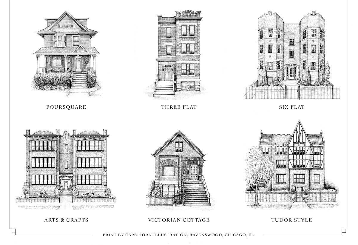 Wonder City Studio - Wholesale Art Print - A Guide To Chicago Home Styles0