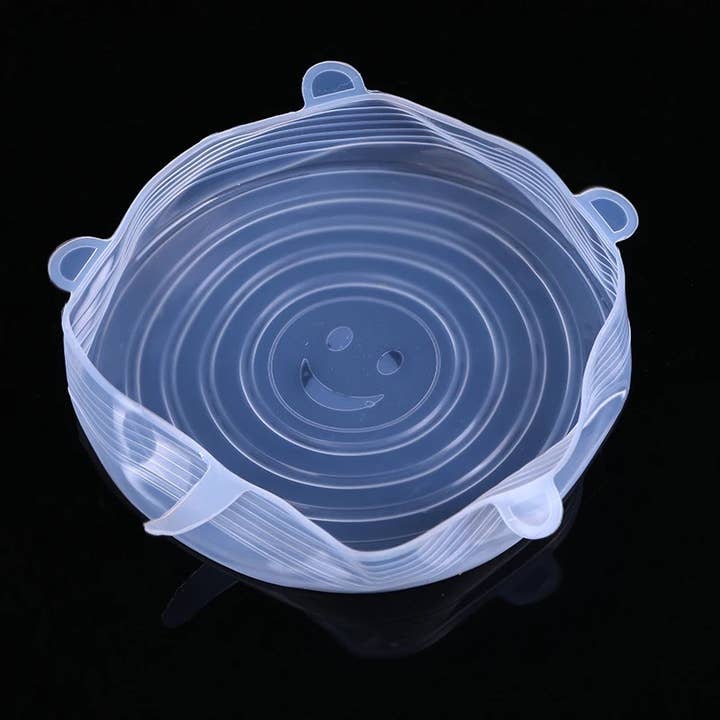 Smile Boutiques - Vendita all'ingrosso Contenitori per alimenti - Copri cibo e stoviglie in silicone elasticizzato ecologico — Set di 6