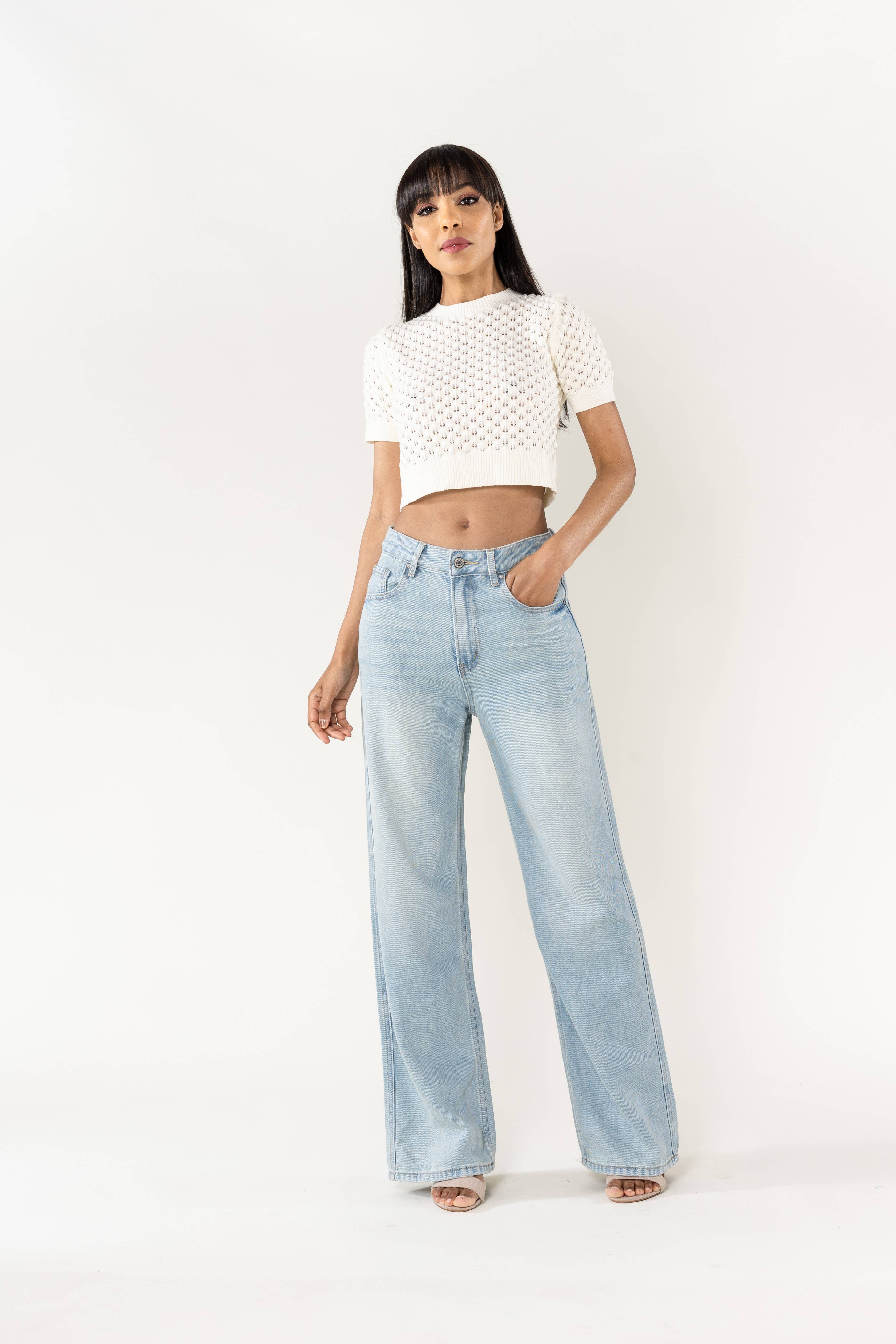 Nina Carter - Wholesale Jeans - Women's - Jean Lyocell Nina Carter large straight high waist T0018