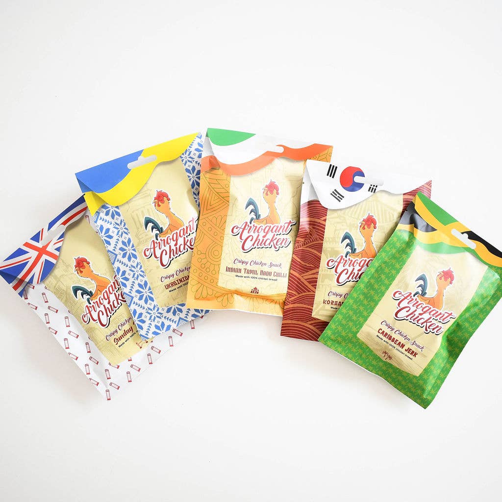 Arrogant Chicken – wholesale Jerky – Crispy Chicken Slices - Mixed Flavours1