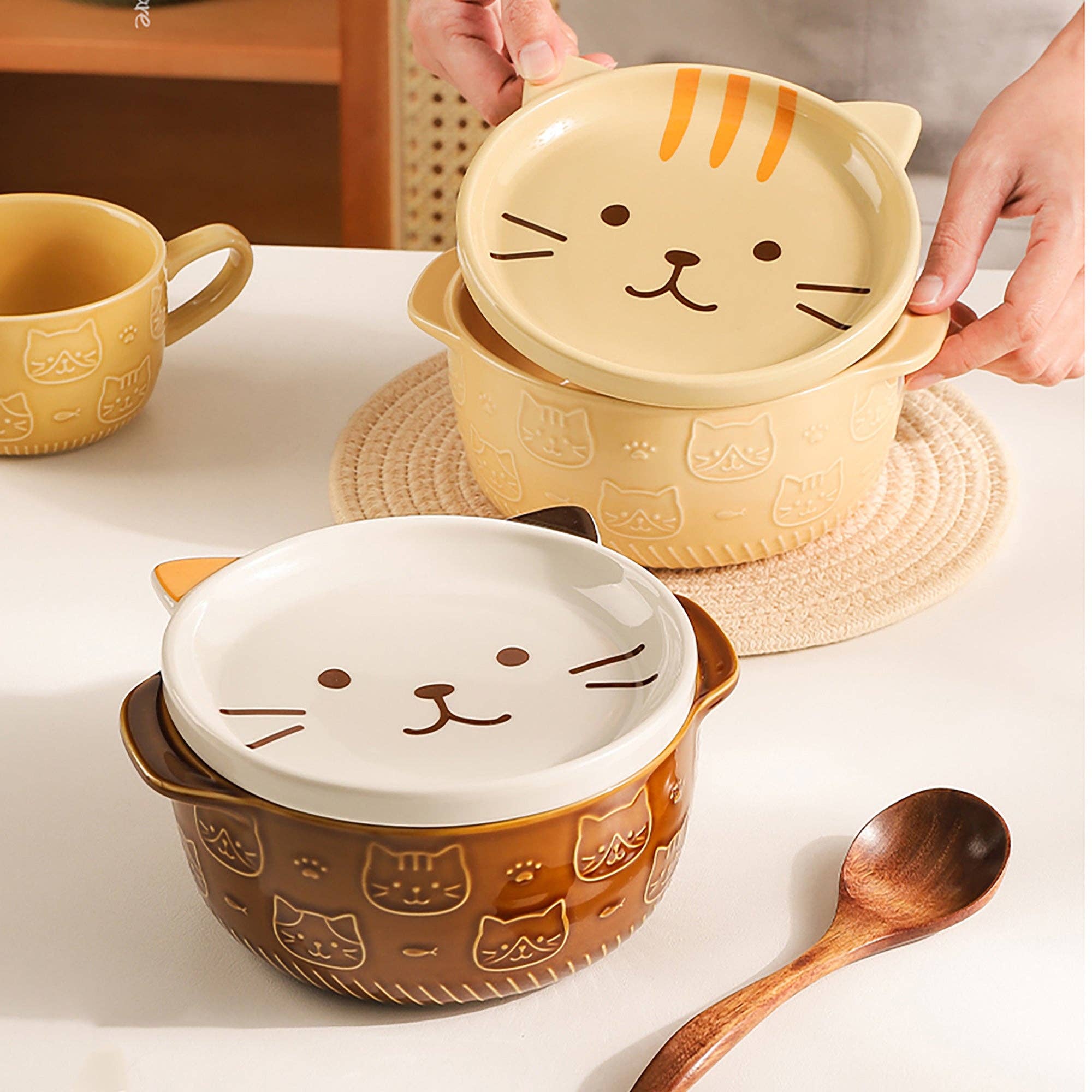 MinoCraft - Vendita all'ingrosso Ciotola - Adorabili ciotole per ramen con disegni di Shiba Inu e gatti7