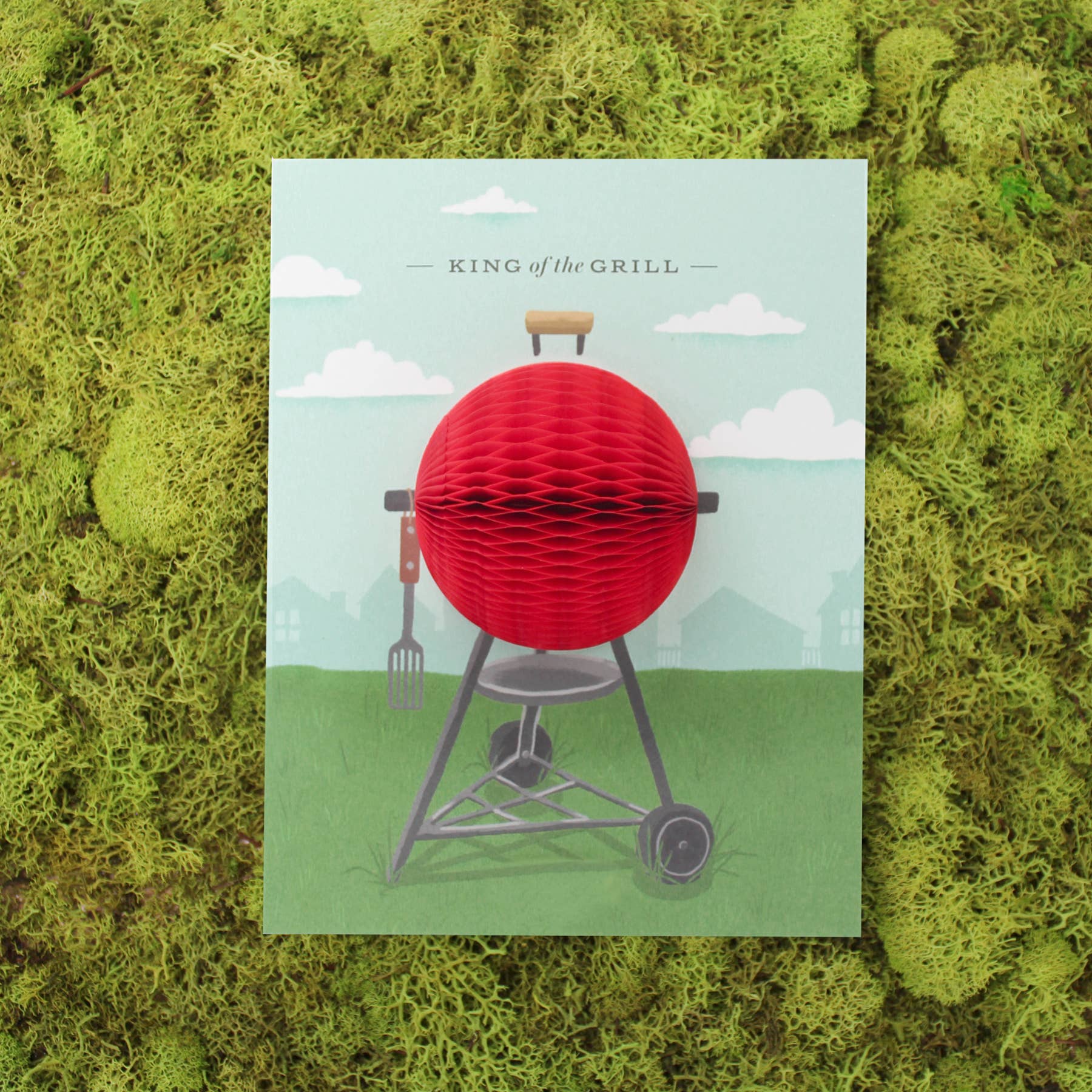 Inklings Paperie - Vendita all'ingrosso Biglietti per la Festa del Papà - Biglietto pop-up con scritta «King of the Grill», festa del papà/compleanno2