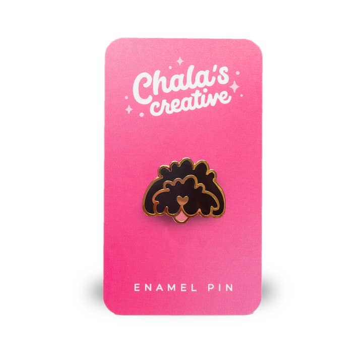 Chala's Creative – wholesale Lapel pin/button – Fluffy Red/ Apricot Dog Doodle Enamel Pin