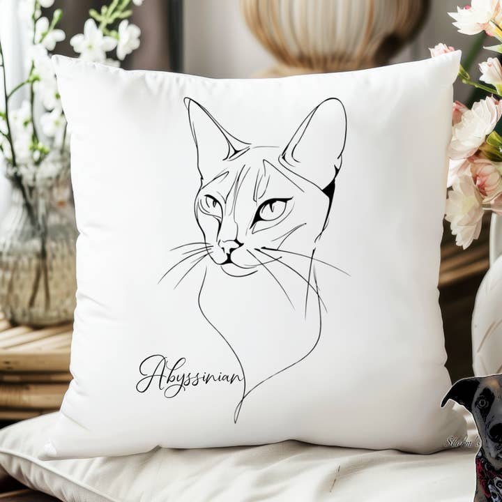 Linjekonst Kattkudde - 30 raser - Kan anpassas för wholesale av Storms Style