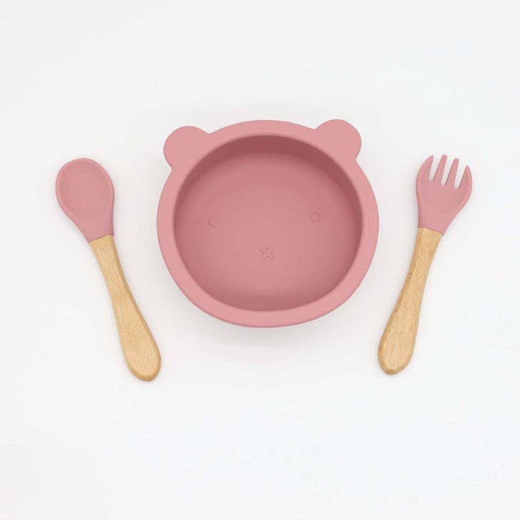 MyKids-USA® - Wholesale Bowl - Kids & Baby - Baby Bear Shape Food Training Silicone Bowl With Spoon Table13
