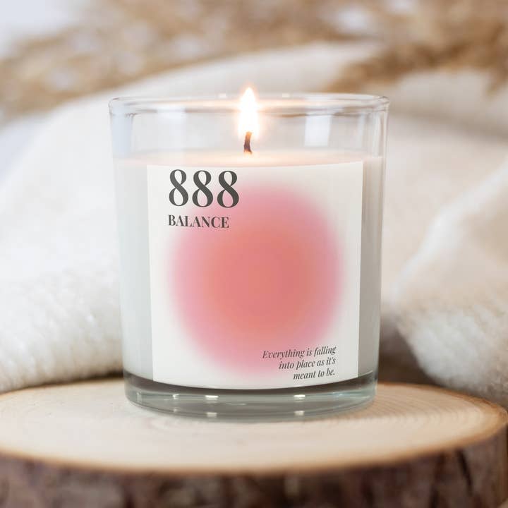 888 - Angel Number, Recycled Wine Bottle, Soy Wax Candle for wholesale by Emare Aroma