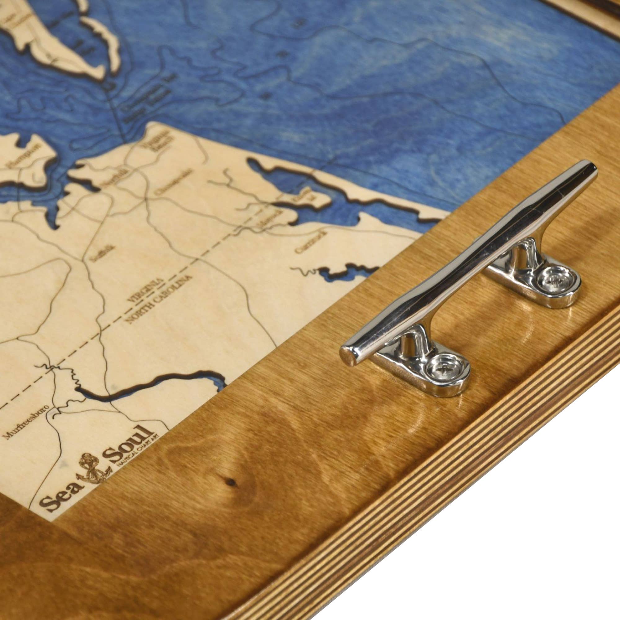 Sea & Soul Nautical Chart Art – Großhandel Serviertabletts – Küsten-Florida Nautische 3D-Holzkarte Serviertablett & Wandkunst5