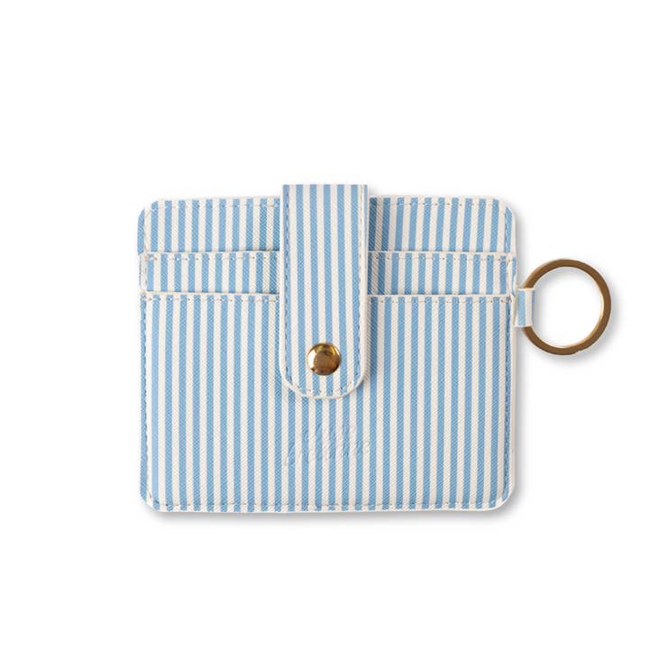 Blue Stripes Card Wallet for wholesale by Elyse Breanne Design