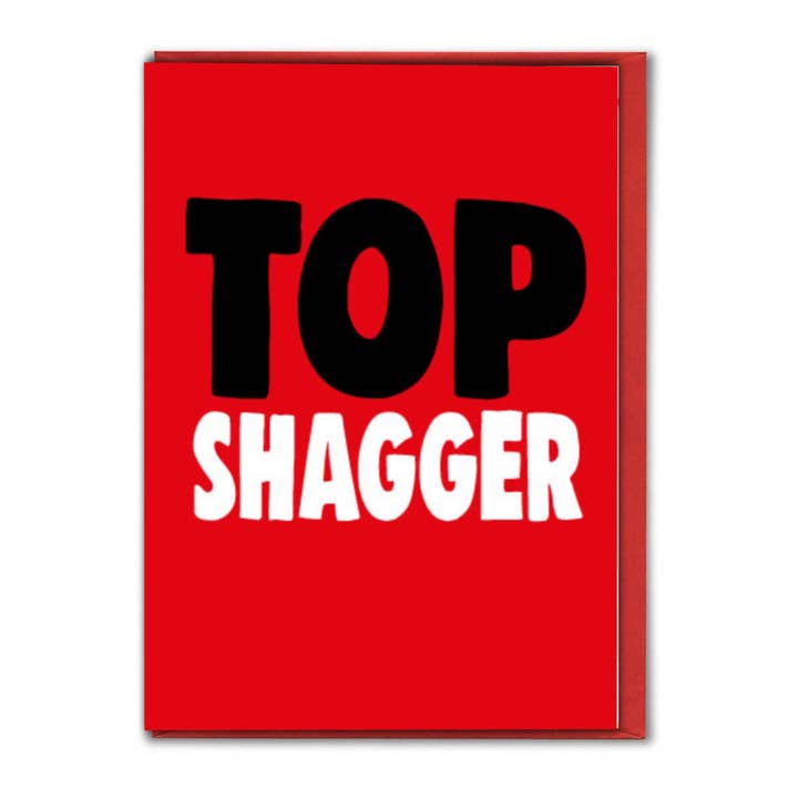 Cheeky Chops Cards & Wanky Candles – wholesale Valentine's Day card – Funny Top Shagger Valentine's Day Card