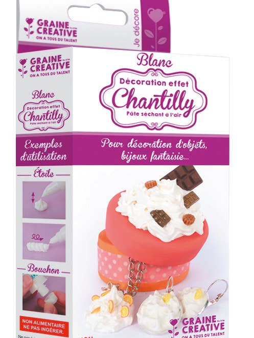 DEKORATIV HVID CHANTILLY MOUSSE 60G for engroshandel hos Graine Créative