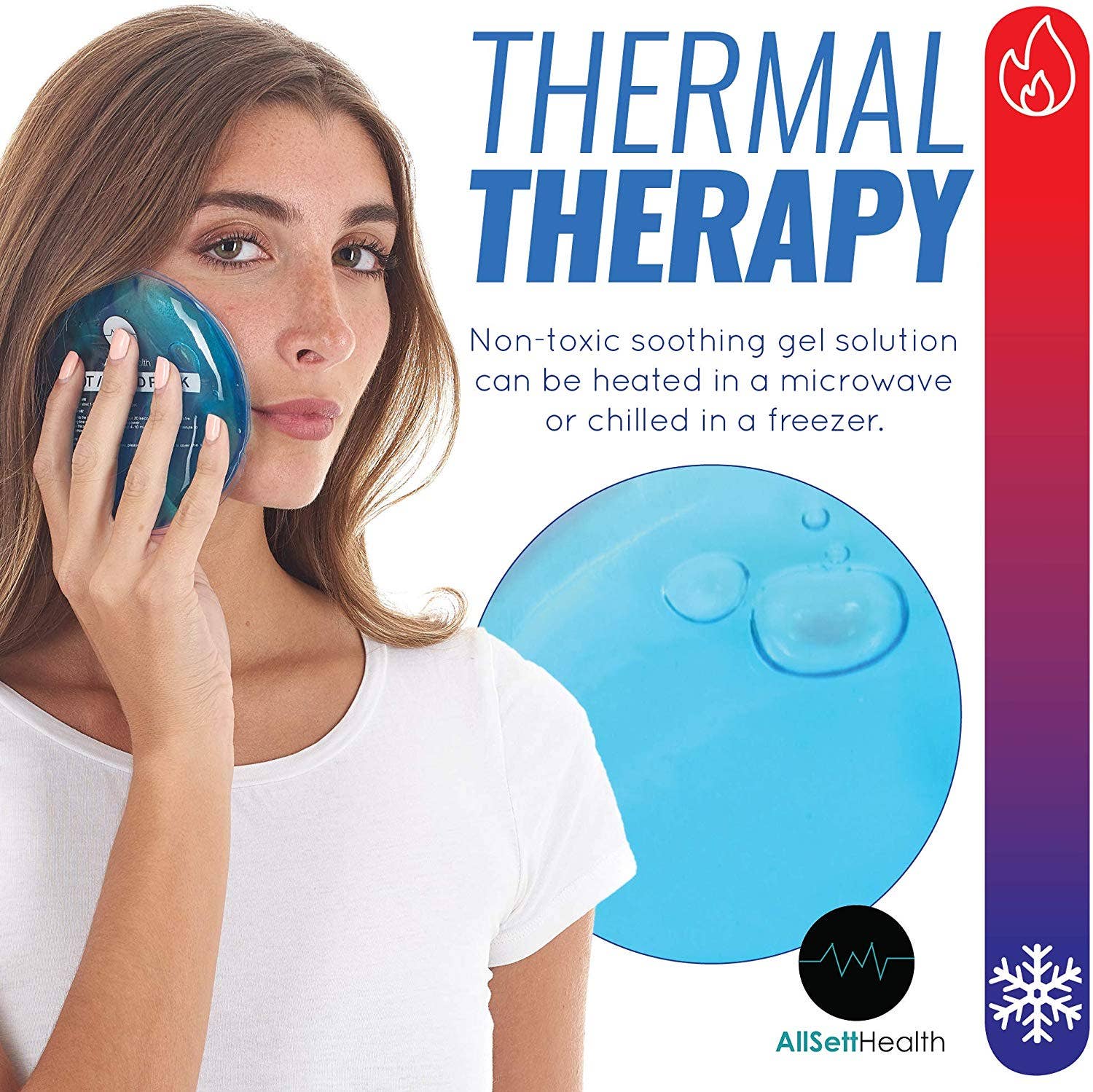 AllSett Health - Wholesale Hot/Cold Compress - Reusable Hot and Cold Gel Ice Pack for Injury Pain Relief, Hot Cold Compress - 7 Pack3