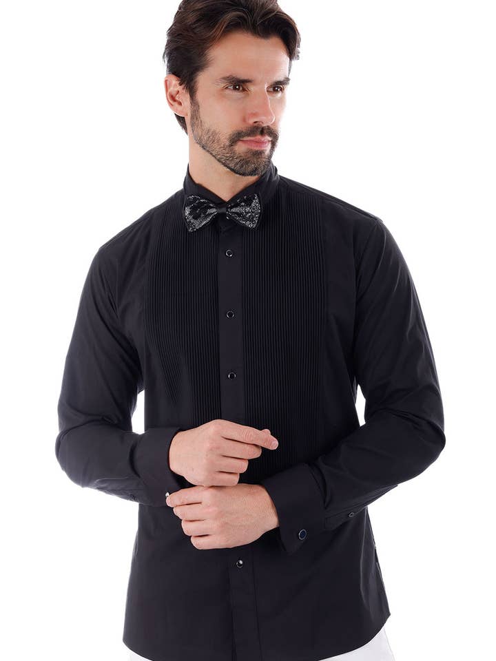 BARABAS – wholesale Buttoned-down shirt – Men's – Men's Tuxedo Wing Collar Long Sleeve Shirt 4txs02