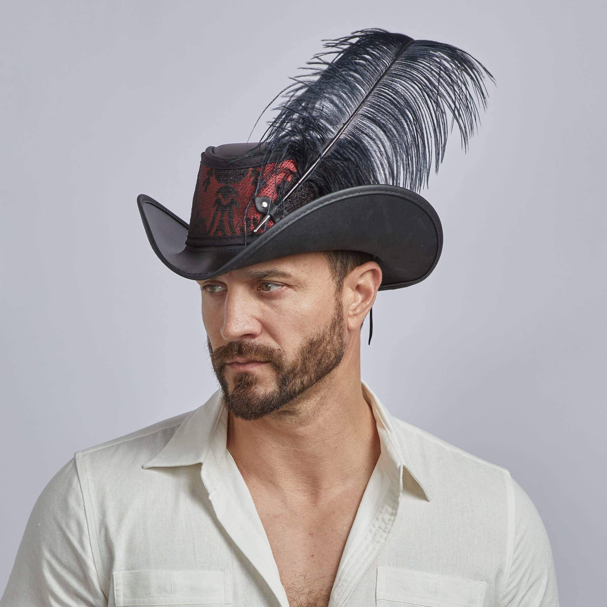 American Hat Makers - Vente Chapeau en feutre – unisexe - Chapeau de Festival en Cuir - Style Réversible Ren0