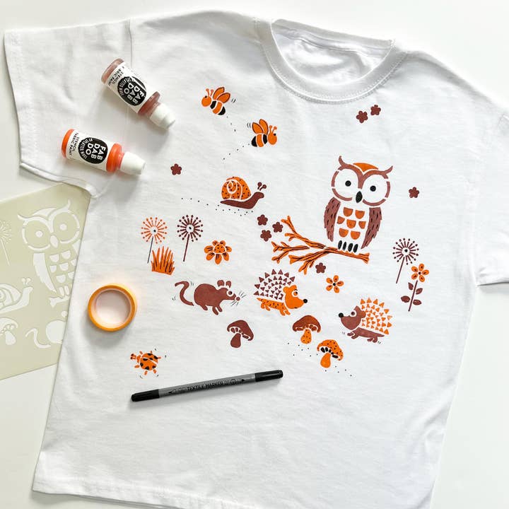 Woodland T-shirt Painting Craft Gift Kit for Kids 5yrs+ for wholesale by Fab Dab Do