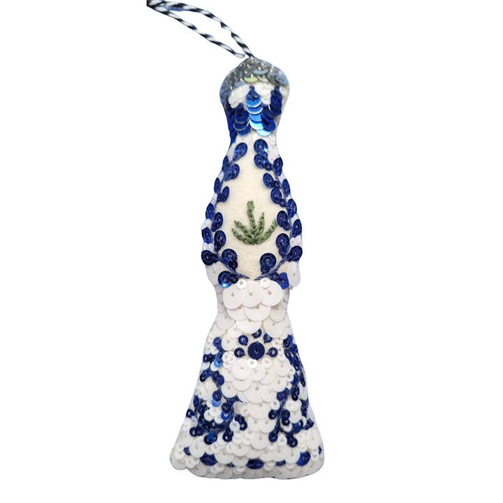 The Blue Tequila Ornament for wholesale by Kate Gwilliam