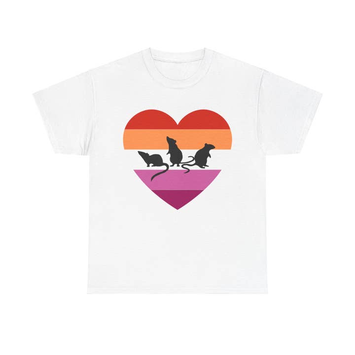 T-shirt unisexe en coton épais 3 petits rats lesbiens pour la vente par MegandMoonCo