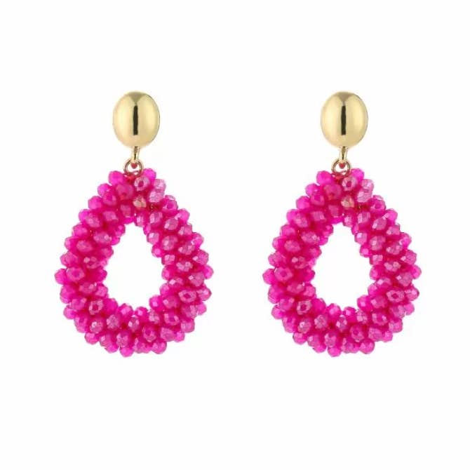 Faceted Drop Gold Plated Earrings for wholesale by Sansira Jewelry