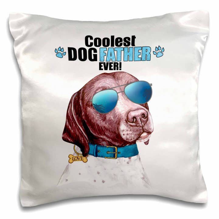 3dRose, Adorabile Cane Pointer Inglese per il Papà Cane più Fantastico per la Festa del Papà, Federa per la vendita all'ingrosso da parte di 3dRose