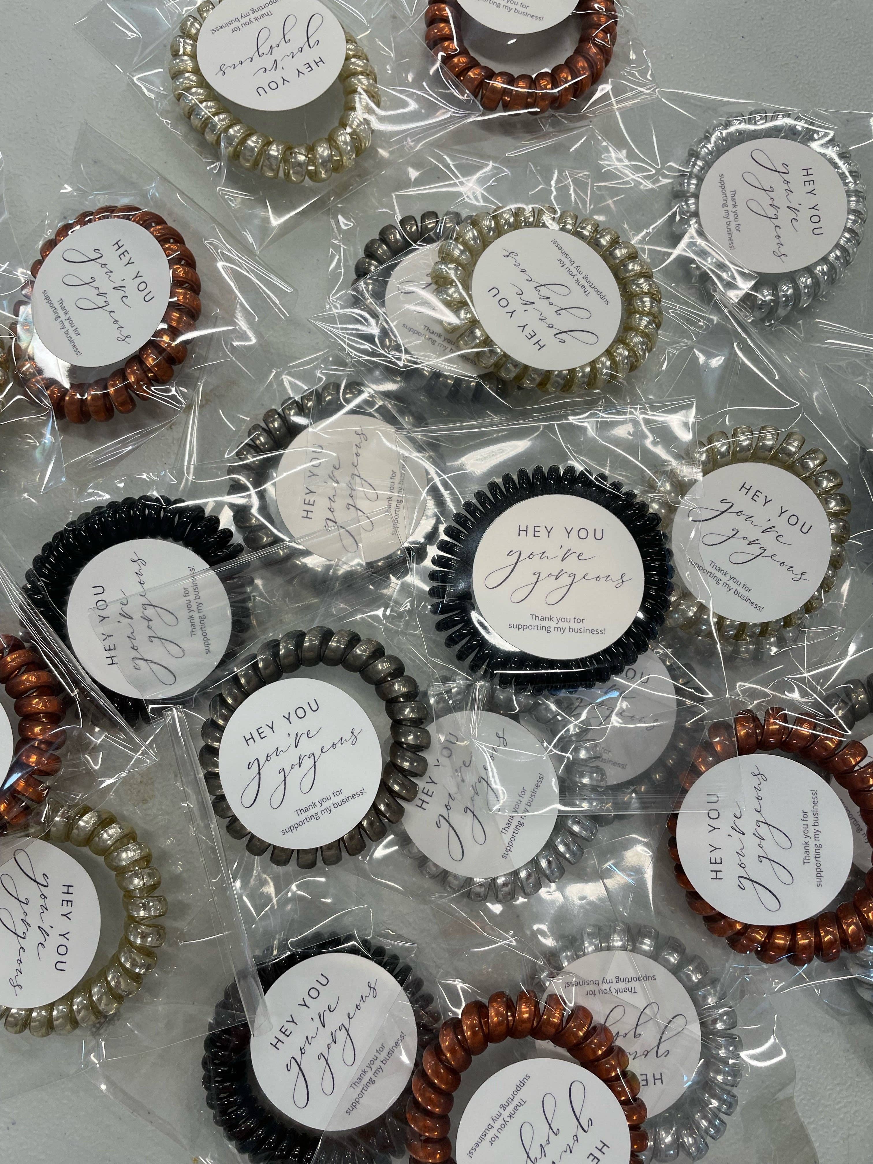 The Classy Cloth WS - Wholesale Hair Tie - Hair Coil 'Thank You!' 25 pack - RTS2