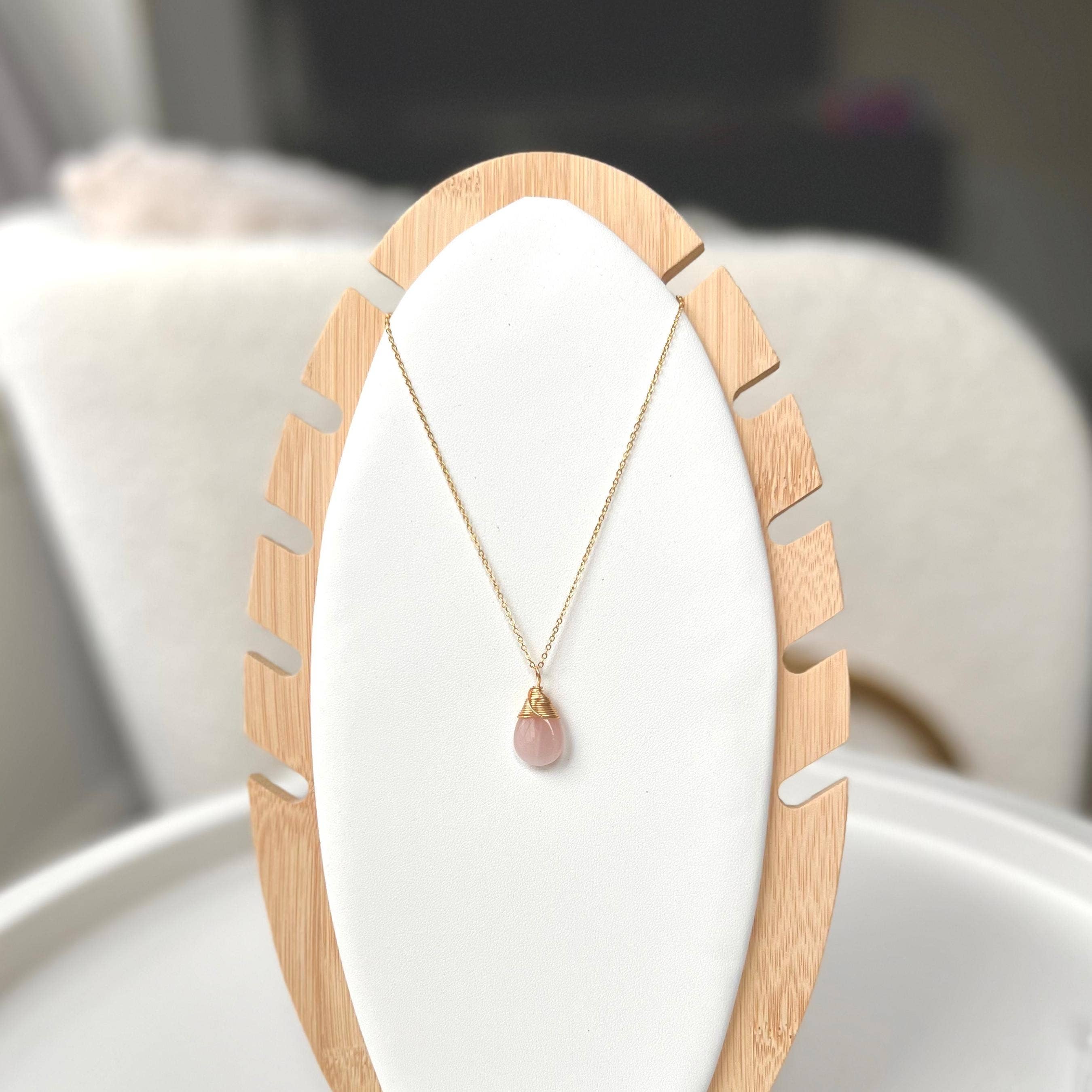 Rossie Jewellery – wholesale Pendant/charm necklace – Gold Filled Rose Quartz Crystal Choker 2