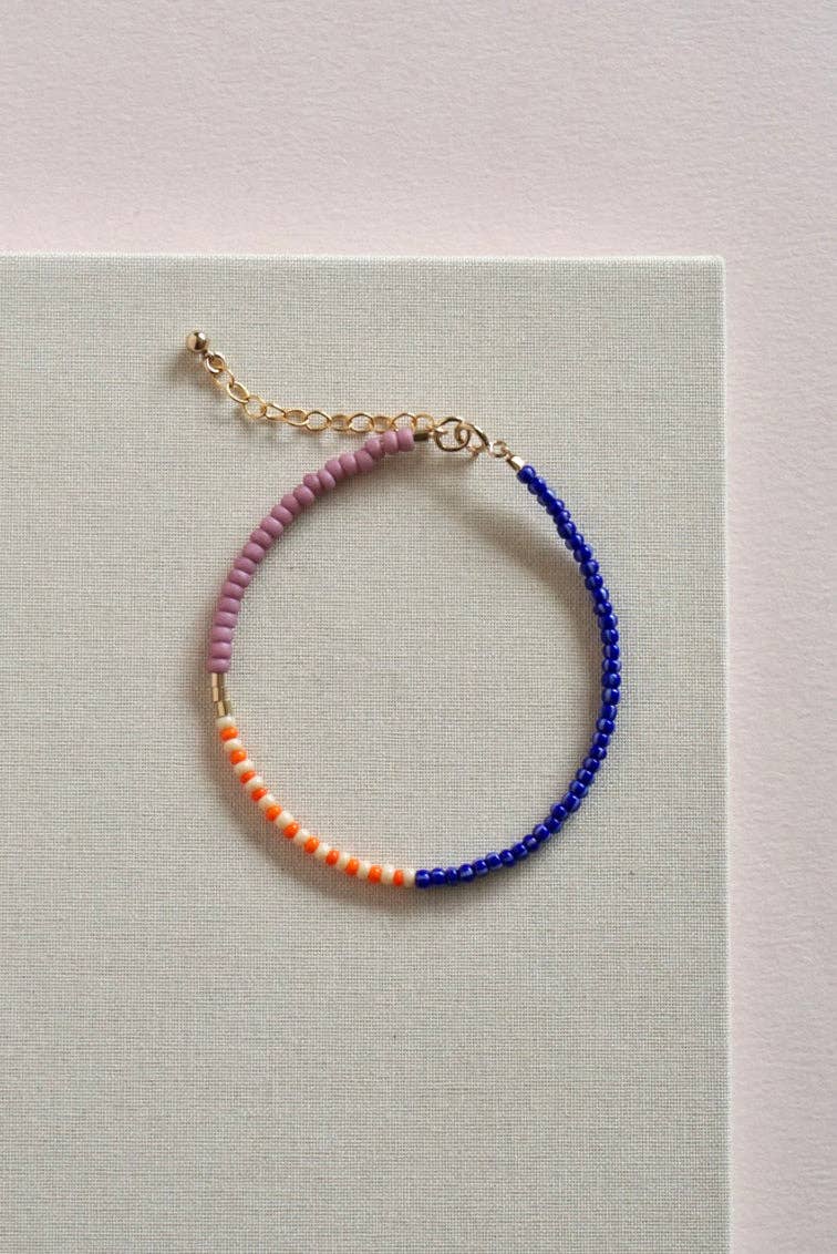 SAN SAN - Vendita all'ingrosso Bracciale con perline - Bracciale LENTE con perle - blu intenso, clementina e lampone1