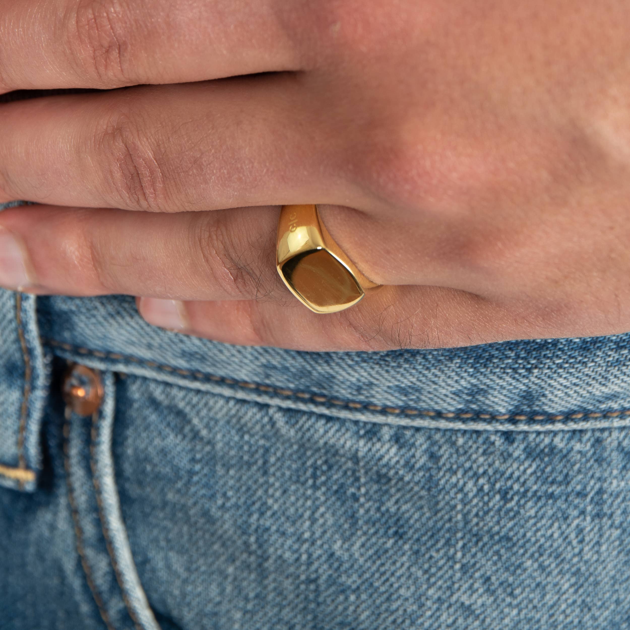 Crés-cere Rings – wholesale Signetring – Stockholm - Guldpläterad Signetring - Herr2