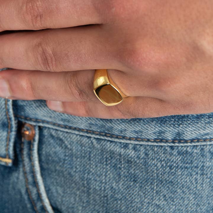 Crés-cere Rings – wholesale Signetring – Stockholm - Guldpläterad Signetring - Herr2