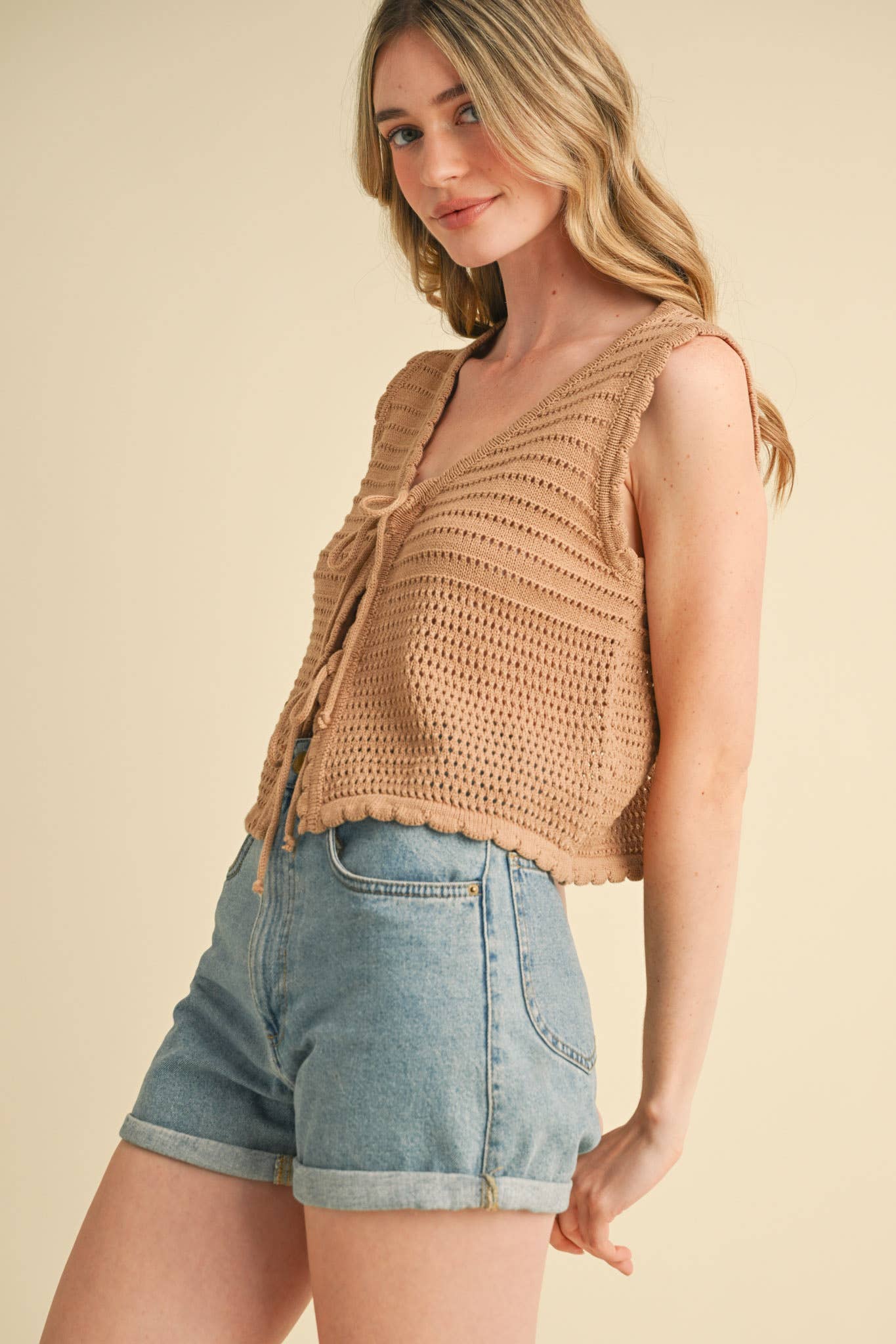 &MERCI – wholesale Tröjväst – Dam – TIE FRONT TRÖJVÄST MSW108728