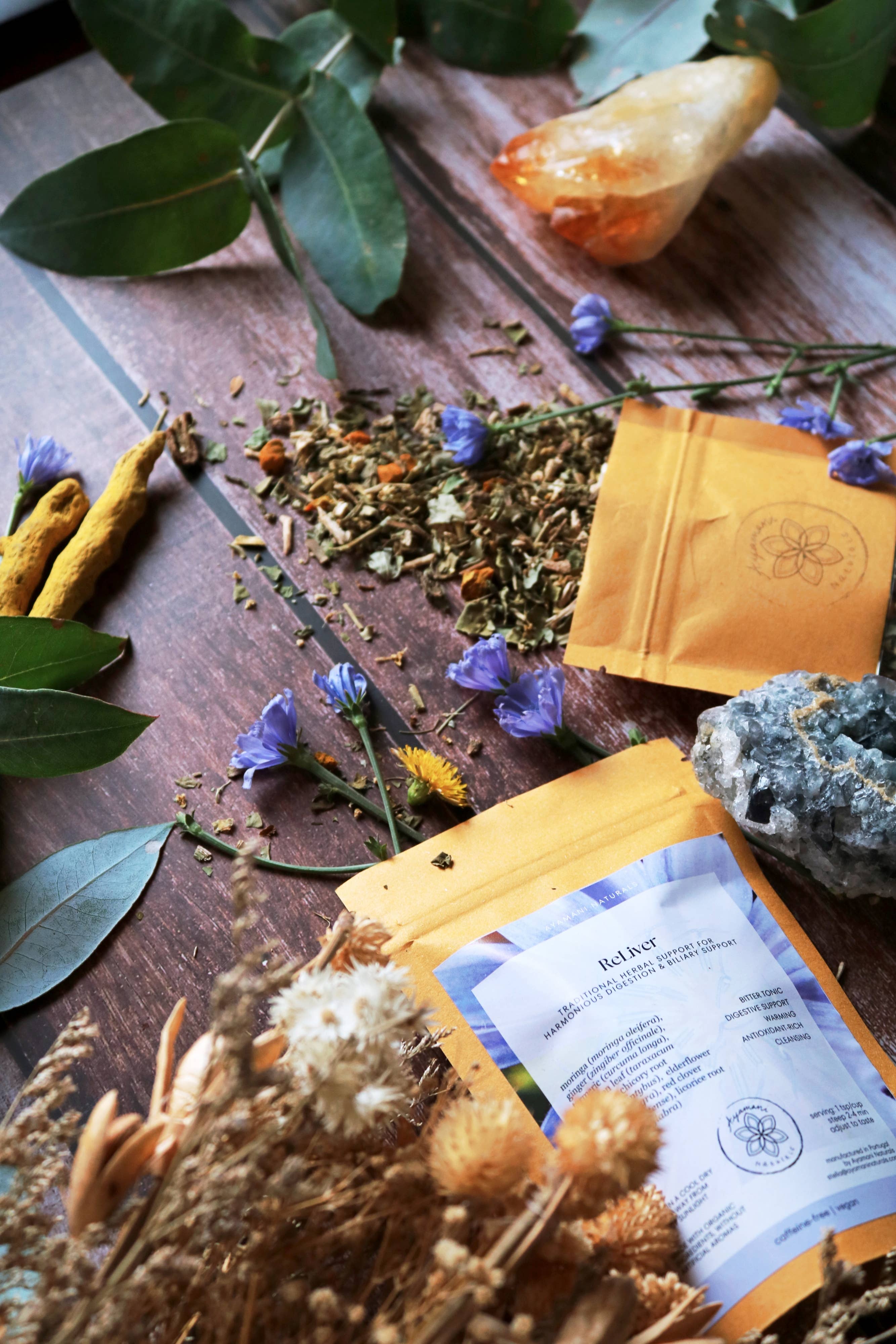 Ayamani Naturals - Vendita all'ingrosso Tisane salutari e depurative - ReLiver, tisana a base di erbe per il fegato - Nuova ricetta con erbe per il sistema biliare1