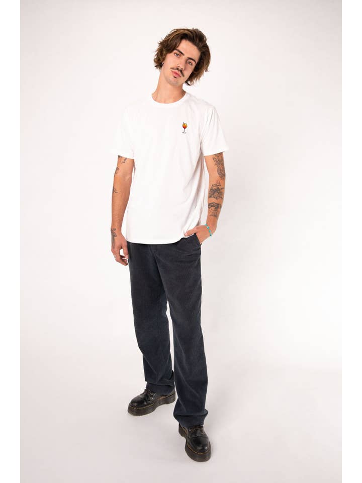 Fashion Drinks - Wholesale T-Shirt - Men's - Spritz | Embroidered unisex organic cotton t-shirt