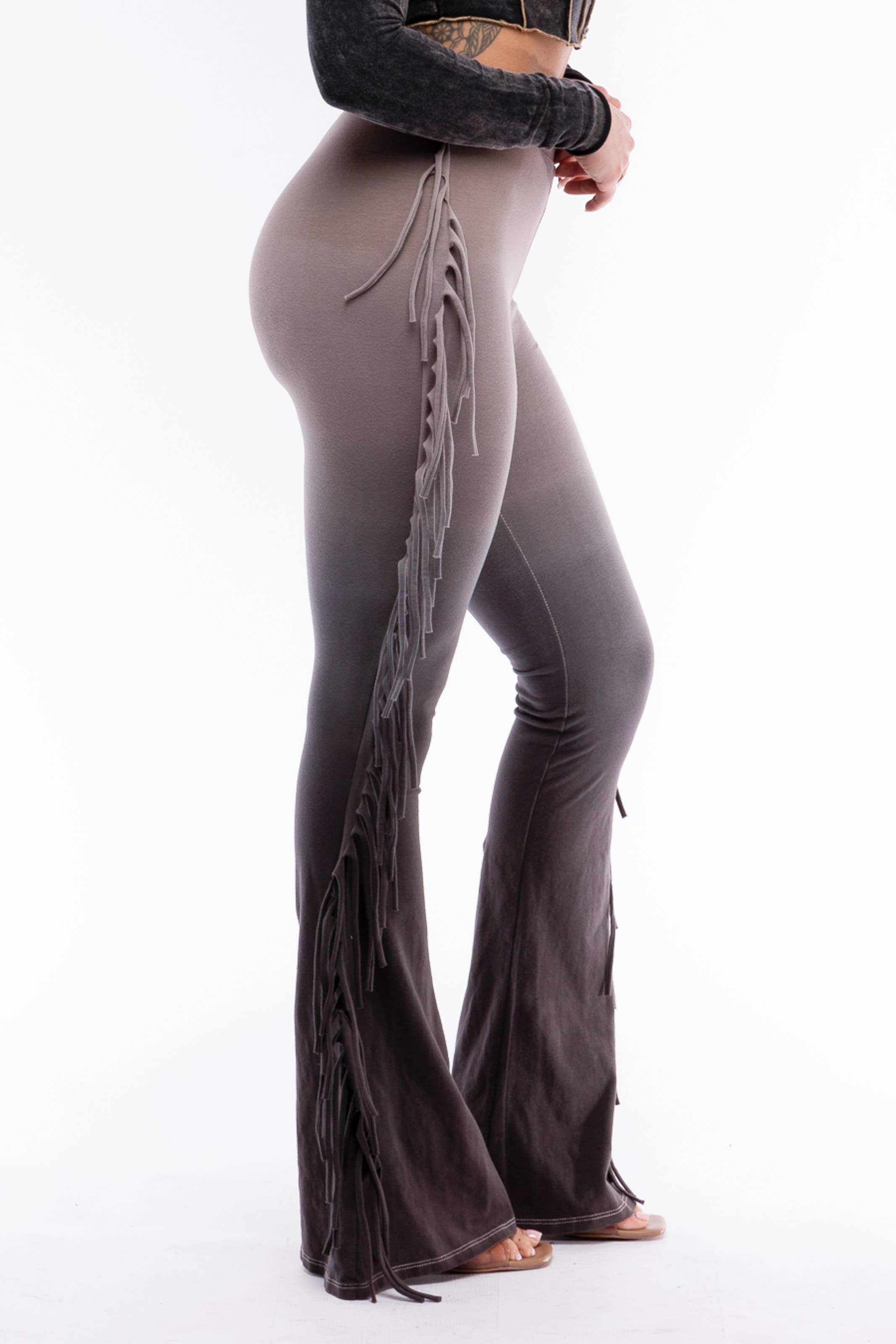 K Too - Vendita all'ingrosso Pantalone - Donna - Pantaloni svasati PLUS SIZE con frange lavabili a immersione15