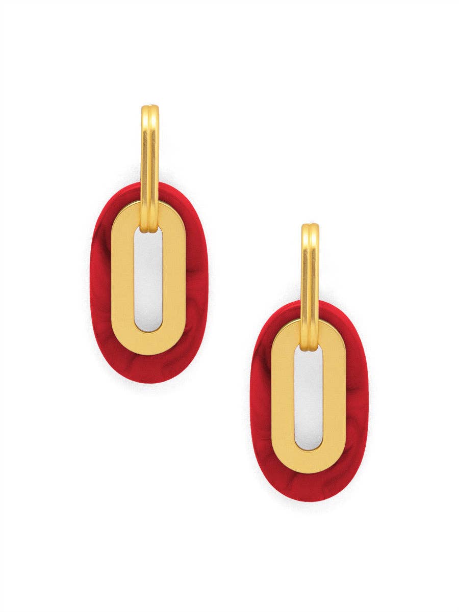 ZENZII Jewelry - Wholesale Dangle Earrings - Resin and Metal Oval Drop Earring5
