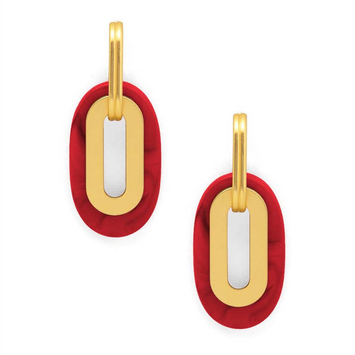 ZENZII Jewelry - Wholesale Dangle Earrings - Resin and Metal Oval Drop Earring5