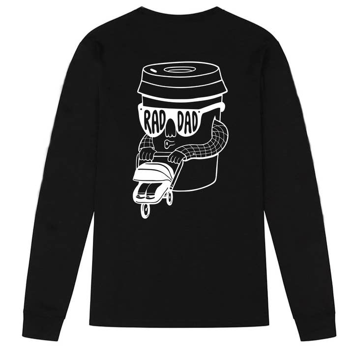 T-shirt à manches longues RAD DAD Coffee en noir pour la vente par Black & Beech