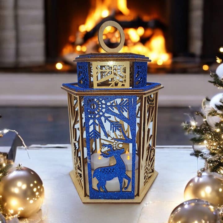 Træ lanterne - Julepynt - Festlig for engroshandel hos BoisMagique