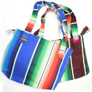 Large Mexican Market Tote Bag Color Patterns Assortment 20 x 22 XL -  Sanyork Fair Trade