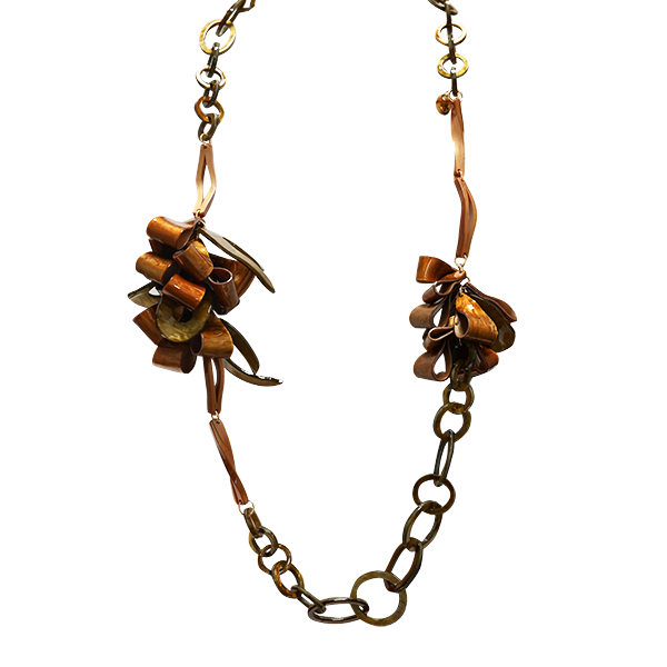 AMORINO SRL - Wholesale Beaded/Pearl Necklace - LONG RESIN NECKLACE WITH RINGS AND CHARMS - FT24184A4812