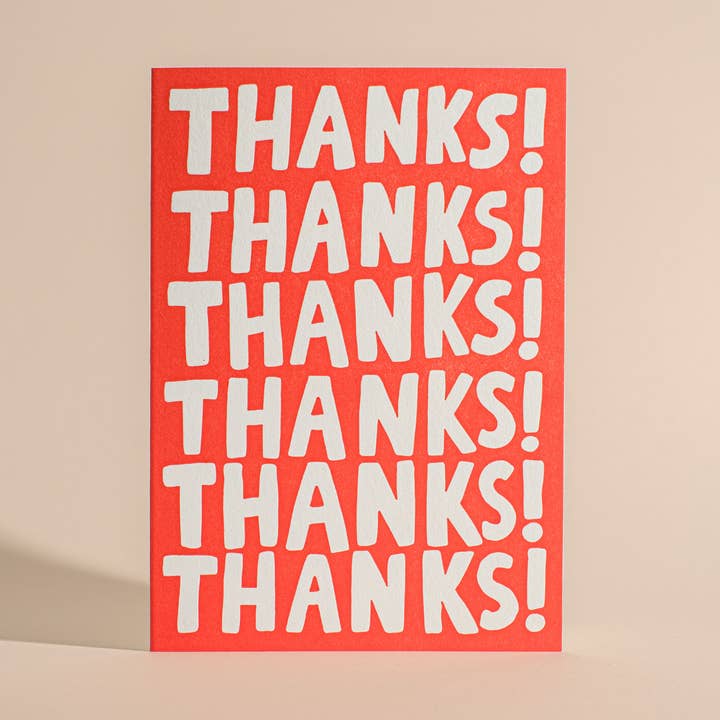 Half Pint Studio - Wholesale Thank You Card - Thanks! Thanks! Thanks! Letterpress Greeting Card0