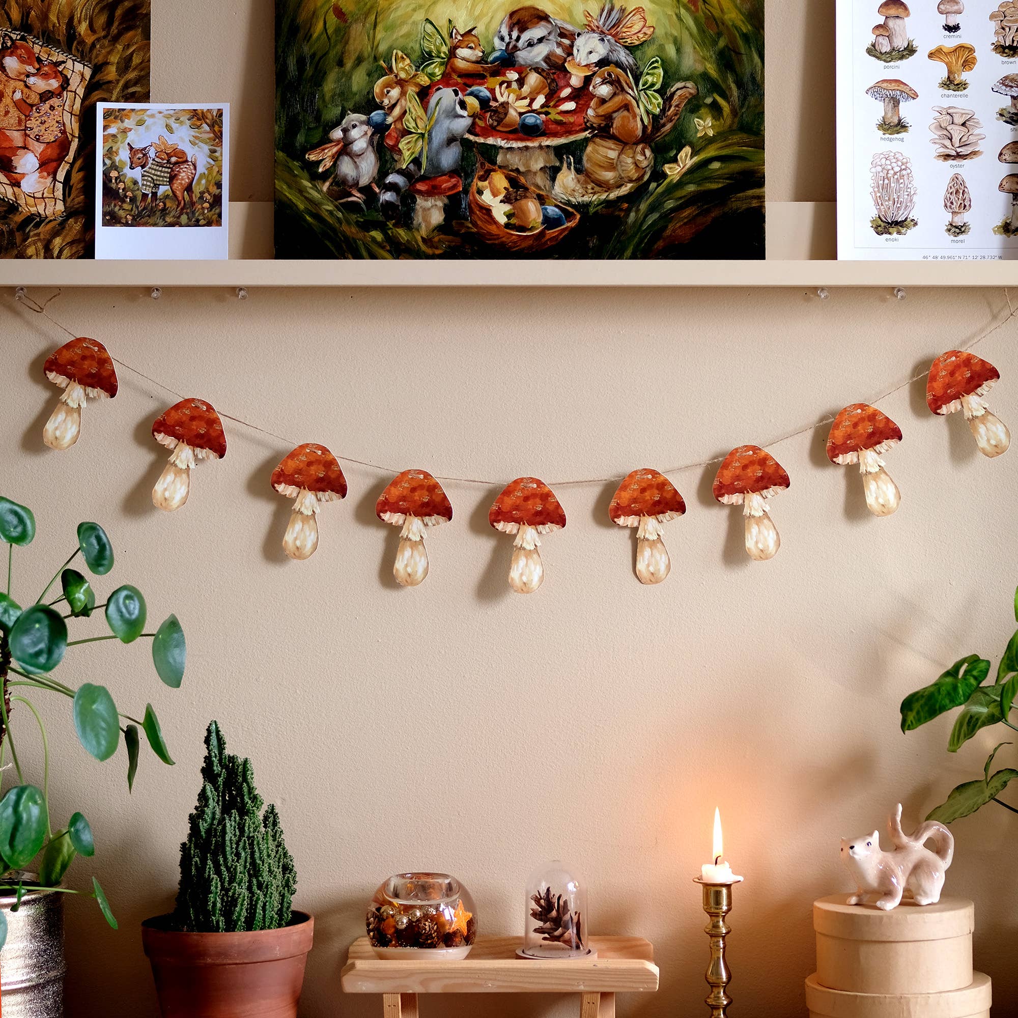 Doro Marcello - Wholesale Bunting/Garland - Red Mushroom Garland | DIY Paper Garland Kit | Craft Kit3
