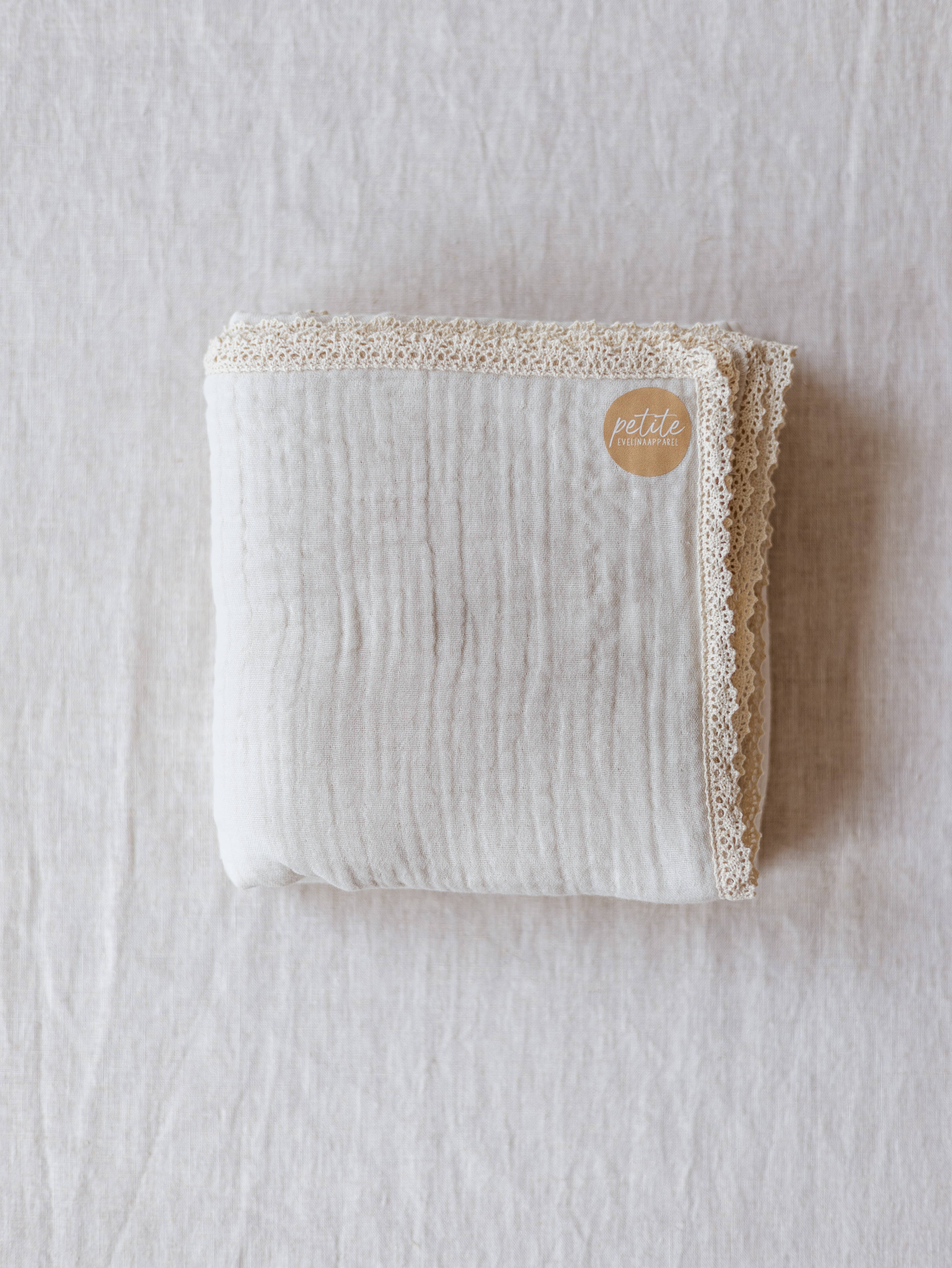 PETITE EvelinaApparel – wholesale Swaddle – Baby – Baby Swaddle / Triple Layer Muslin - Milk1