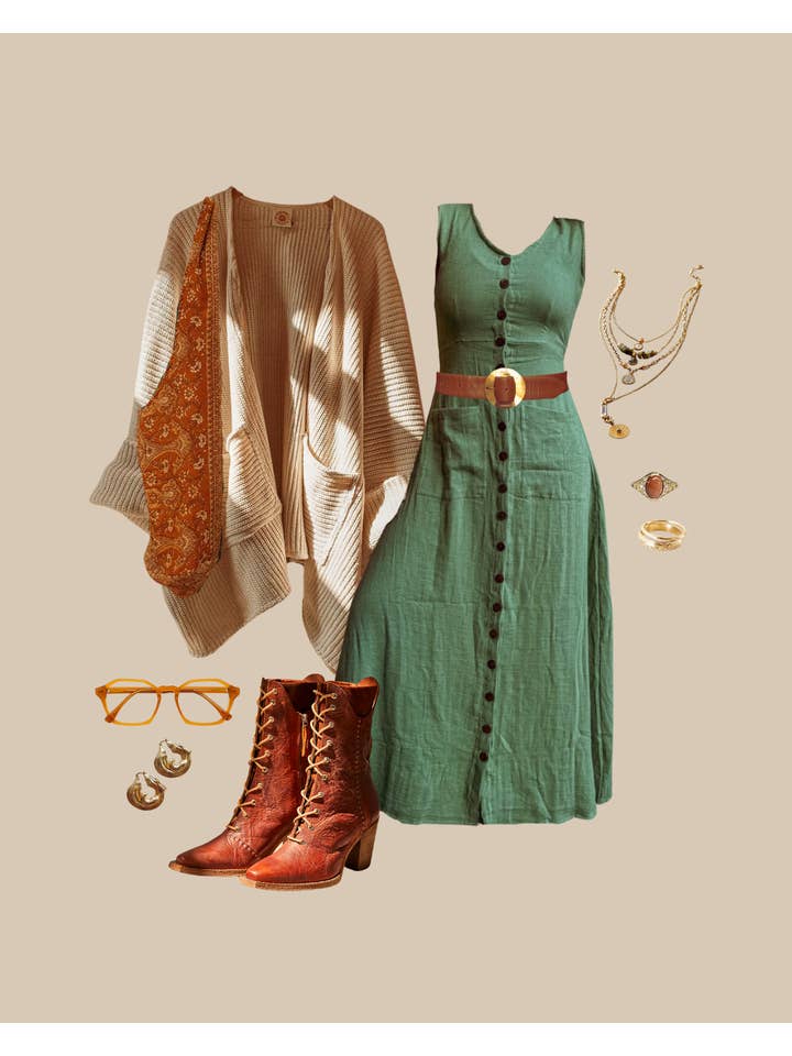Gardenbelle Shop - Wholesale Dress - Women's - Bohemian Style Bamboo Cotton Button Down Dress, Duster
