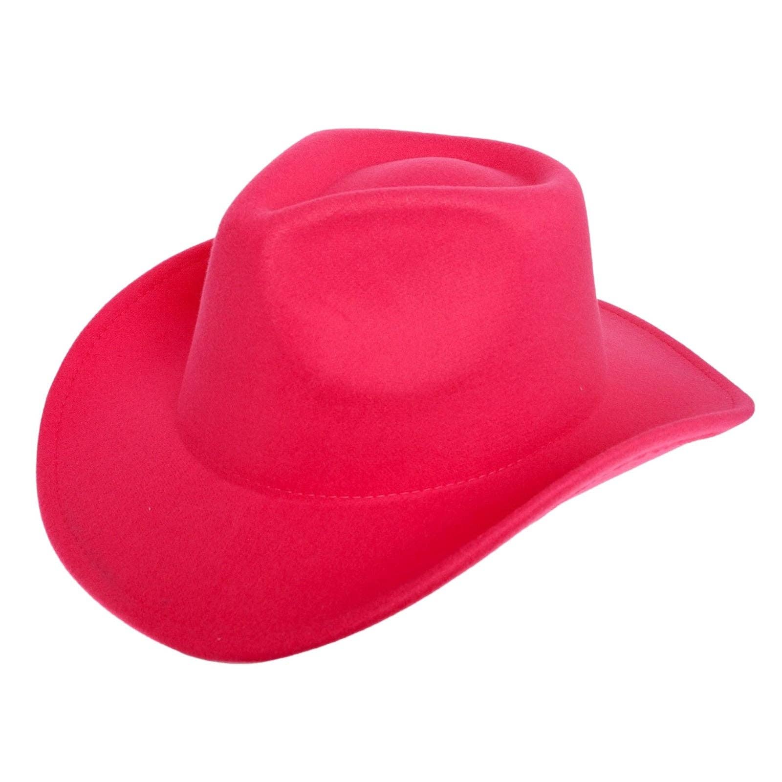 Color: Fucsia Sombrero Vaquero Fucsia Pinzado de Moda para Vaquera de venta al por mayor en Faire2