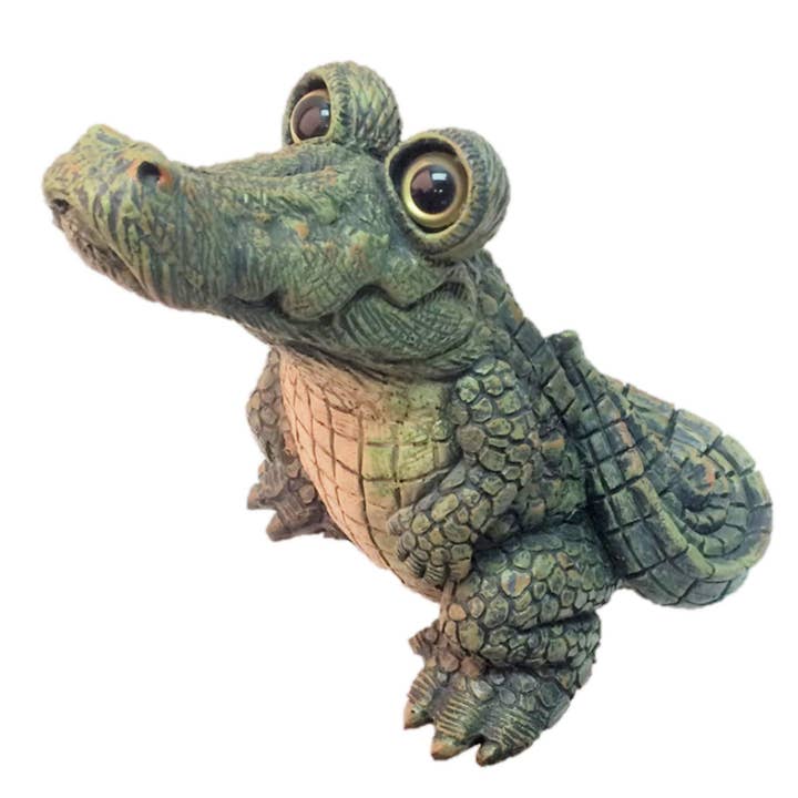 Green Standing Gator Alligator Garden Statue for wholesale on Faire