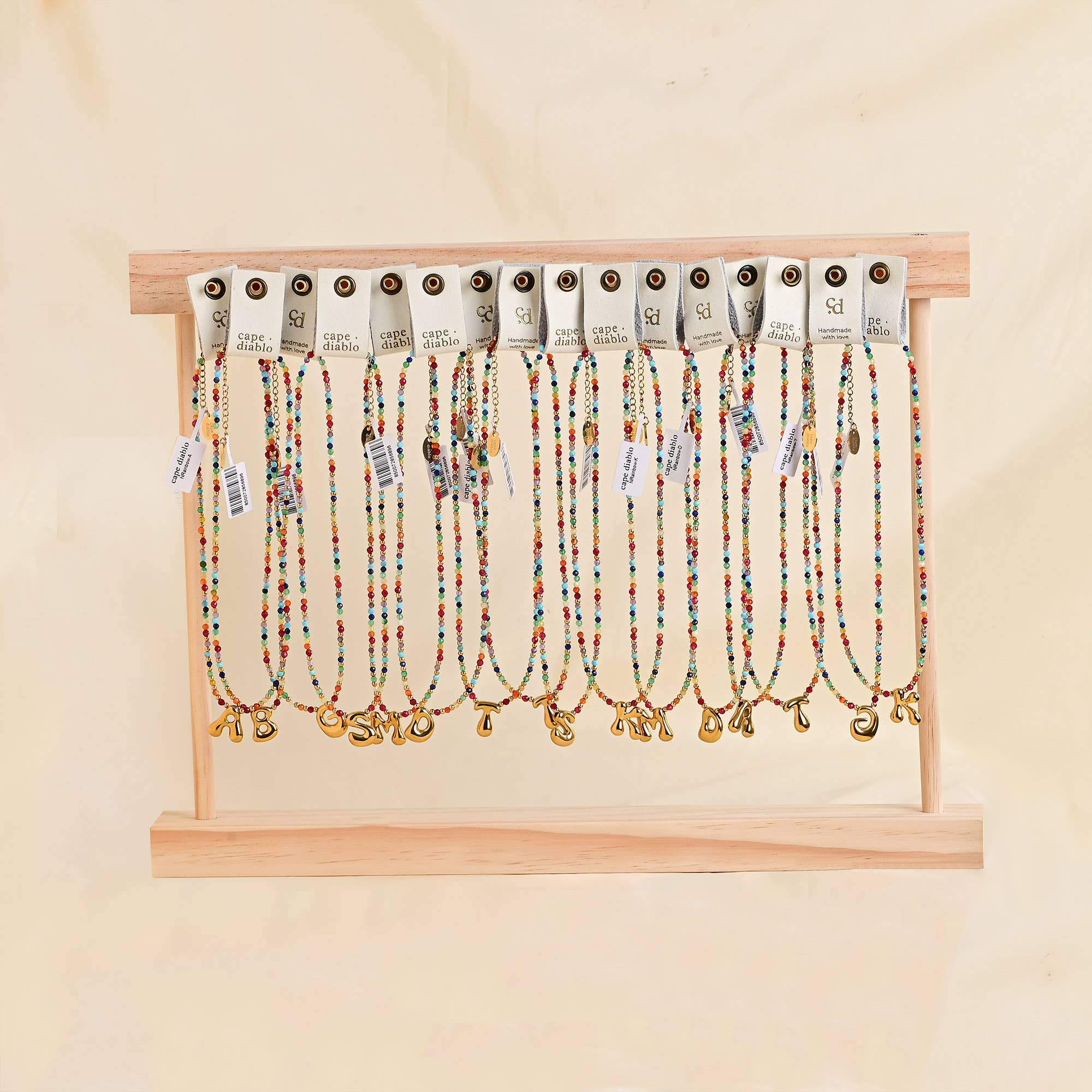 Cape Diablo – wholesale Pendant/charm necklace – Rainbow Bubble Letter Initial Necklace for Valentine's7