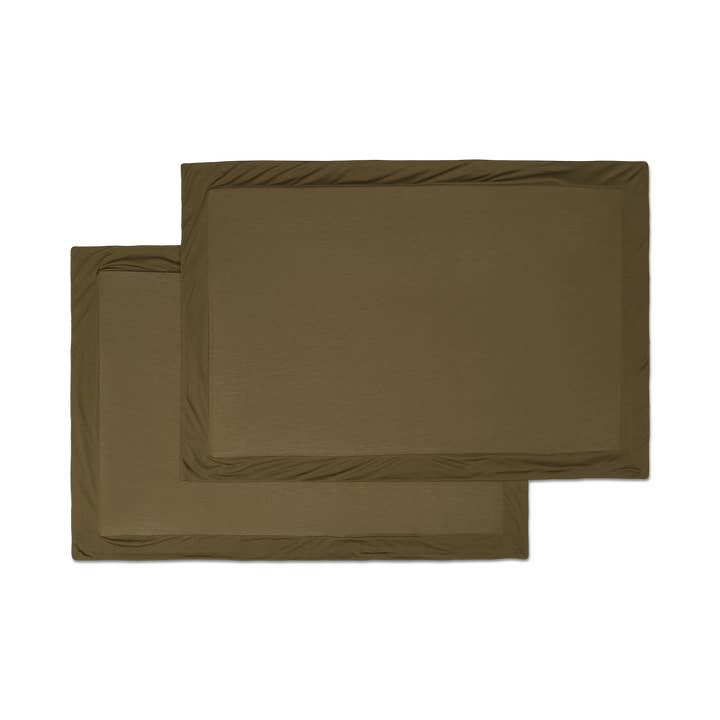 Jersey Knit Sham Set in Forest Green for wholesale by BleuBully Bedding