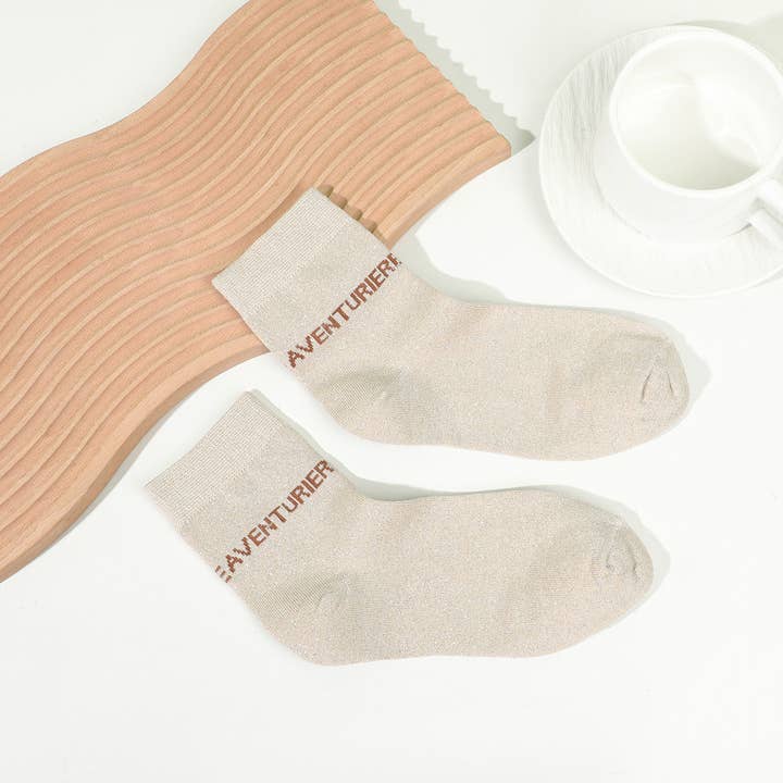 Glittriga strumpor med små söta ord för wholesale av INES DELAURE