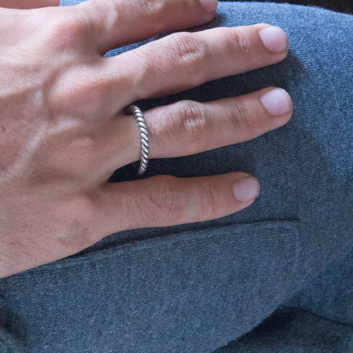 Ginger Ale Workshop - Wholesale Band/Stacked Ring - Twisted Wire Sterling Ring2