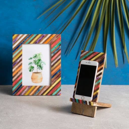 Matr Boomie Fair Trade - Wholesale Phone/Tablet Stand - Banka Mundi Phone Stand for Desk - Handcrafted Wood, Bone1