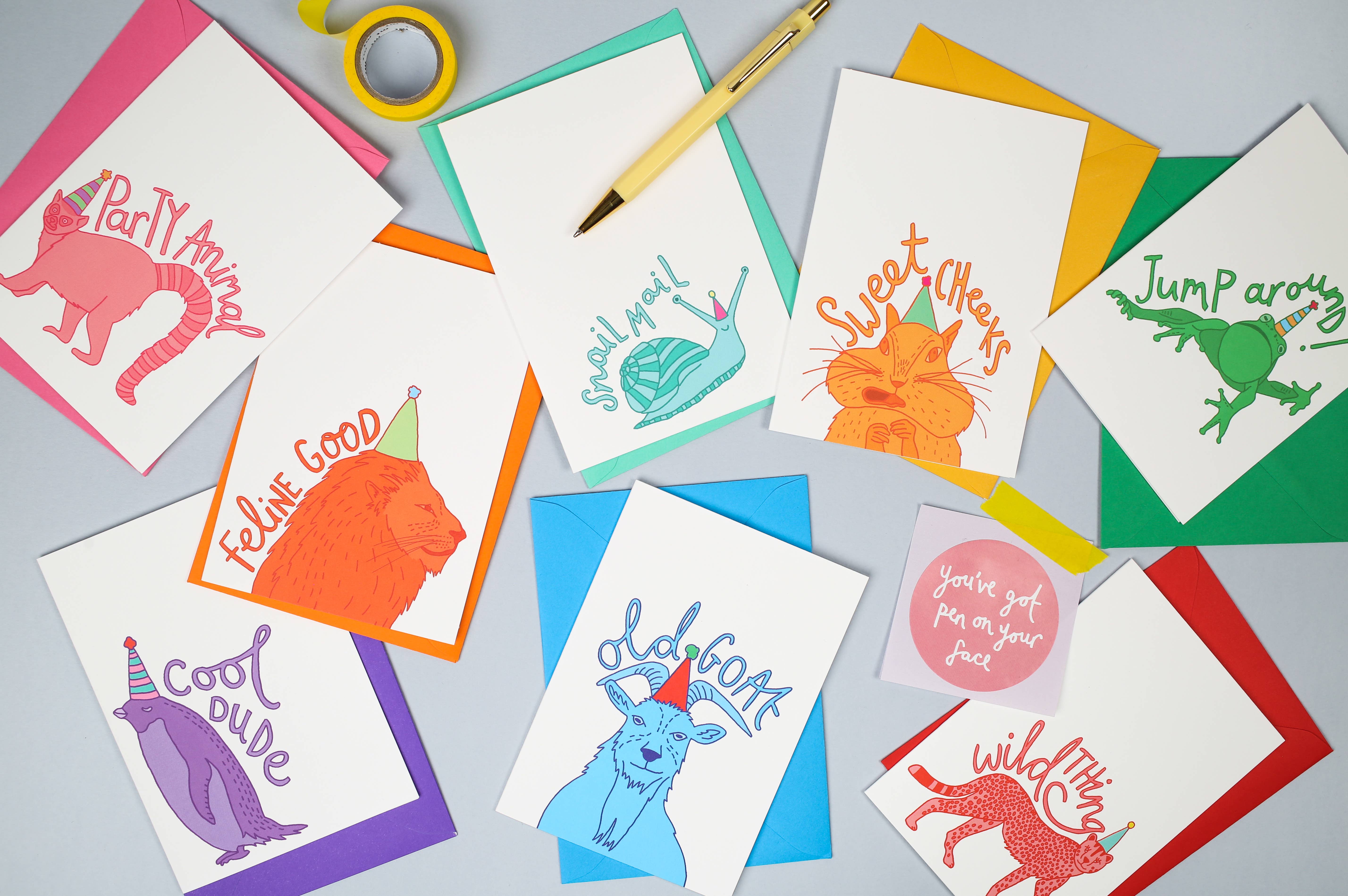 You've Got Pen On Your Face – wholesale Birthday card – Snail Mail Greeting Card | Belated Birthday Card | Late Card2
